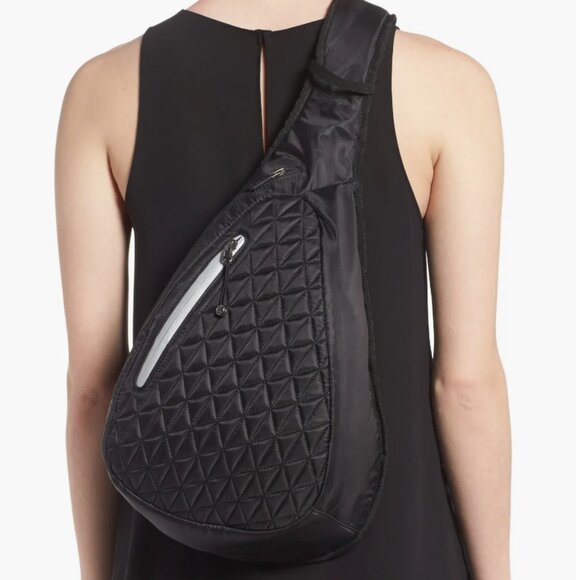 Zella Black Nylon Sling Single Strap Backpack - Picture 1 of 13